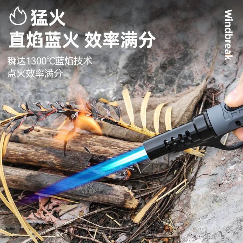 New Gas Lighter 1300° Outdoor Camping Ignition Lighting Gun Stove Accessories Camping Barbecue Flamethrower Inflatable Igniter 4