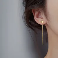 Gold Color Heart Ear Line for Women Temperament Long Tassel Earrings Silver Color Links Girls Korean Fashion Metal Earrings - Image 6