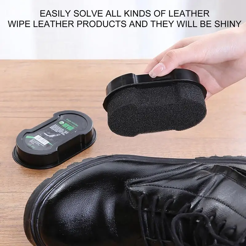 Multi-functional Double-faced Shoe Polish Leather Cleaner Shoes Brush Care Sponge Transparent Wax leather care cream leather shoe brush