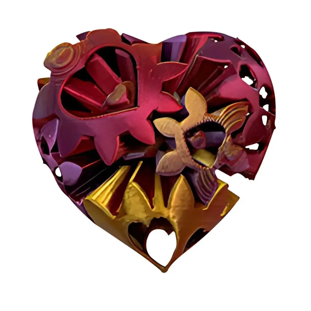 Impossible Spiral Heart 3D Printed Gear Ball Heart Stress Anxiety Relaxing GearSphere Desk Toy Decorative Ornaments Fidget Toy