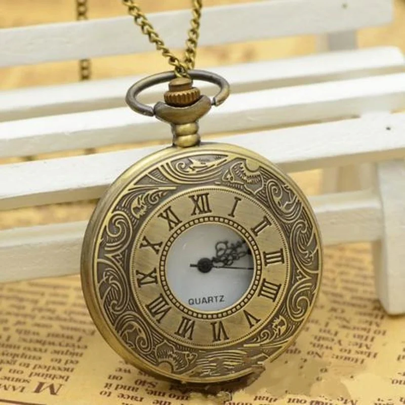 

Винтажные карманные часы, антикварные кварцевые часы с римскими цифрами, карманные часы в стиле стимпанк, черные ажурные часы с подвеской и цепочкой, мужской подарок
