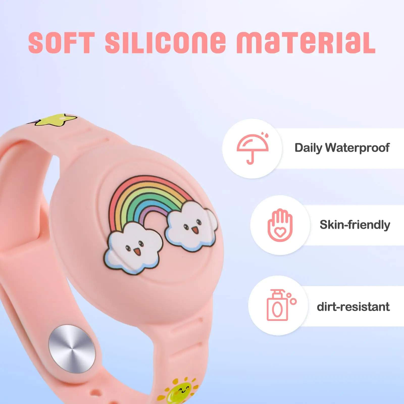For Apple Airtag Holder Children Bracelet Airtags Case Straps Kids Cute Cartoon Watchband GPS Tracker Waterproof Silicone Holder
