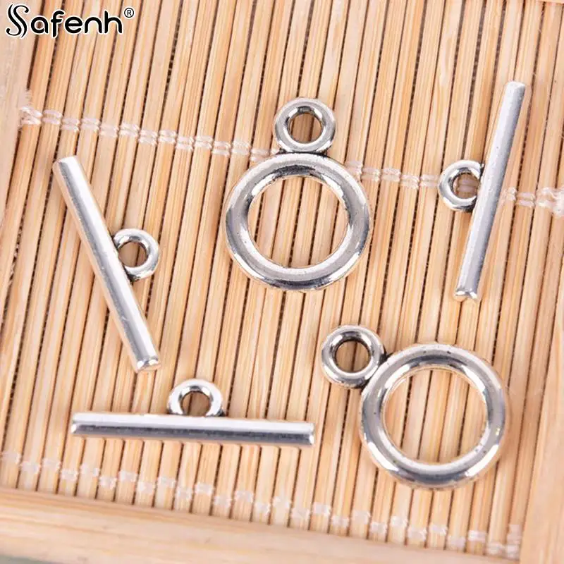 

20pcs=10sets Stainless Steel Round Clasps Open Ring Clasp Toggle Clasps End Connectors Necklace Bracelet DIY Jewelry Parts