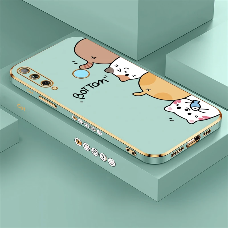 Cartoon Animal Cat Plating Soft Case Cover