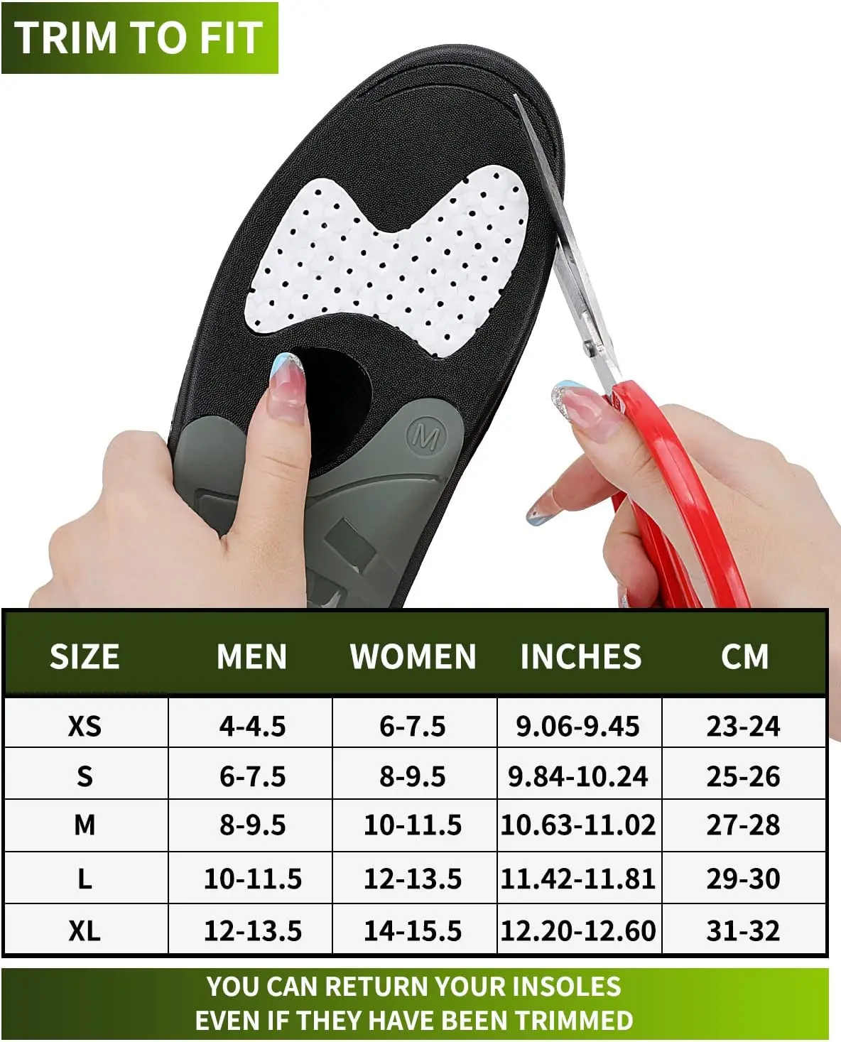 Walkomfy Arch Support Plantar Fasciitis Orthopedic Insoles Orthotic Inserts  For Big Tall Men Women Work Boots Gel Shoe Insoles