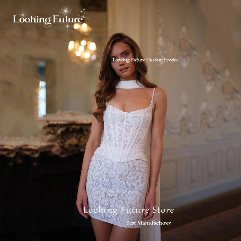 Vintage Mermaid Lace Appliques Mini Wedding Dress Simple Strapless Pleat Spaghetti Straps Sexy Backless Lace Up Gowns Customized 16 Sf272532bb26c4c32b865cbc6b3ca452e1