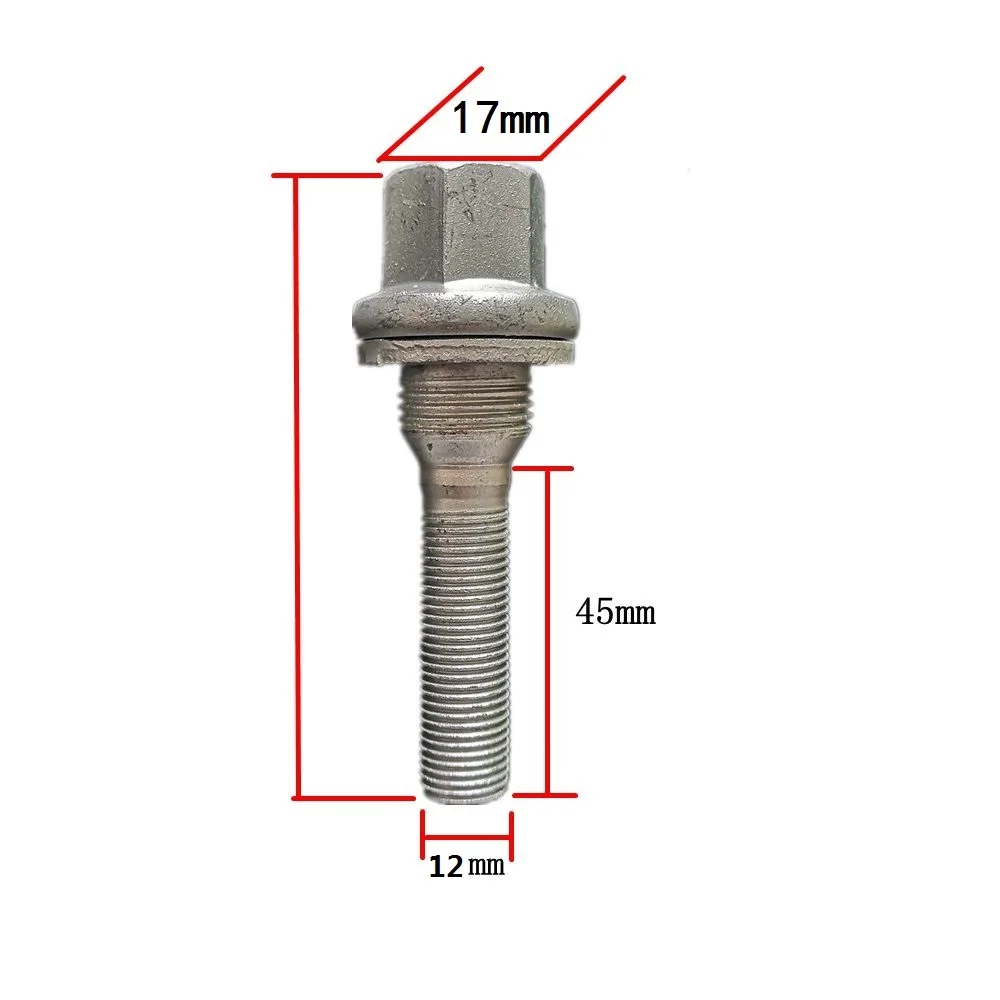Wheel Bolts 45 Mm M12 X 1.25 Flat Collar Flat Head Peugeot Citroen - View #9