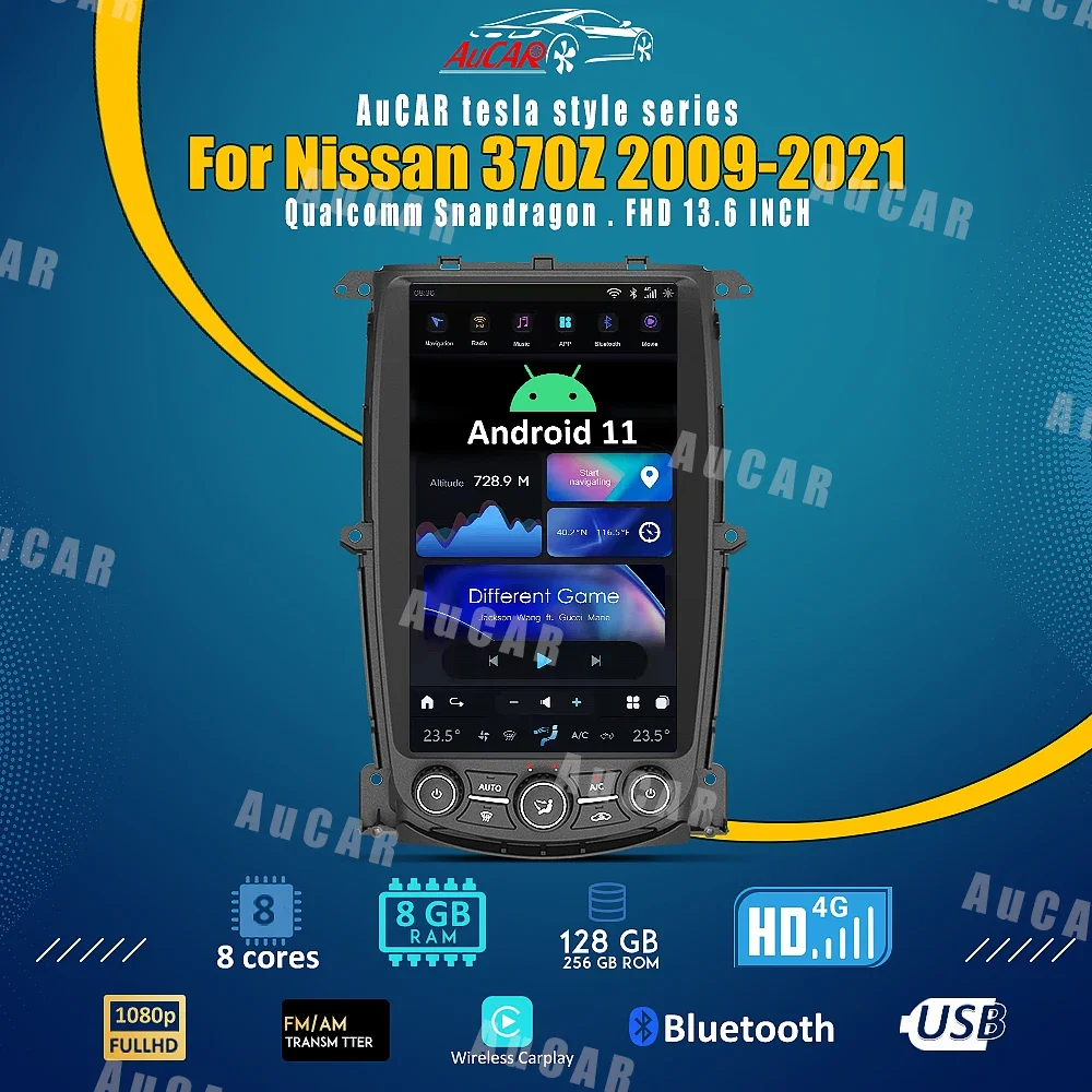 日産370z,Z34, GPSナビゲーション,1920x1080, 13.6インチ,テスラ用の