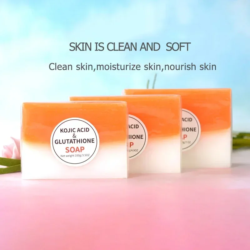 100g Kojic Acid Soap 3 Colors Option Glutathione Skin Lightening Soap Hand Made Bleaching Soap Brightening Face 2