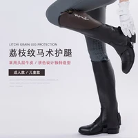 High Quality Half Chaps Full Soft Cow Leather Splicing Horse Riding Chaps Body Protector Equestrian Equipment For Unisex 2