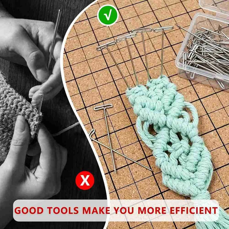 Braiding Board And Pin Set With Holder Double Sided Braiding Board,For Bracelets,Knotting Rope Macrame Kit-AU68