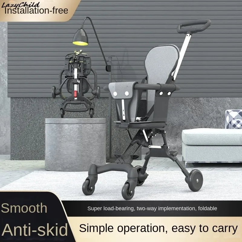 Baby Stroller Lightweight Foldable Four-wheel Two-way