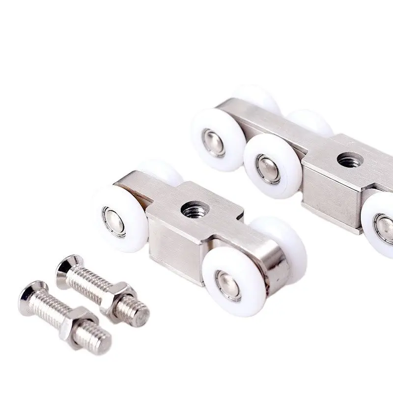 Sliding Door Rollers Stainless Steel Four-wheel Pulley Nylon Hanging Rail