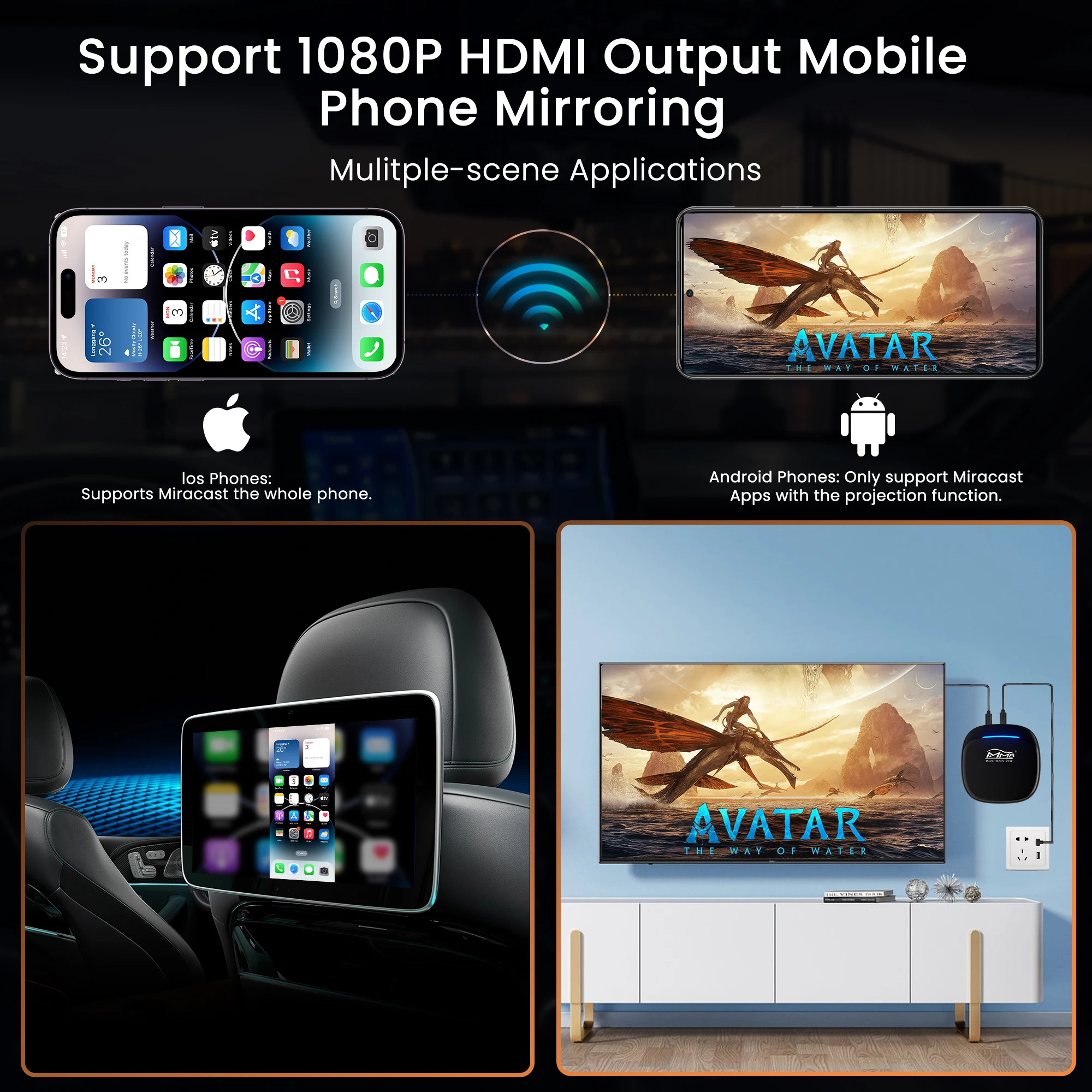 MMB CarPlay AI Box 8+128G Qualcomm 6125 8 ھ ȵ̵ 13  CarPlay ȵ̵ ڵ (WiFi 4G SIM TF ī  )
