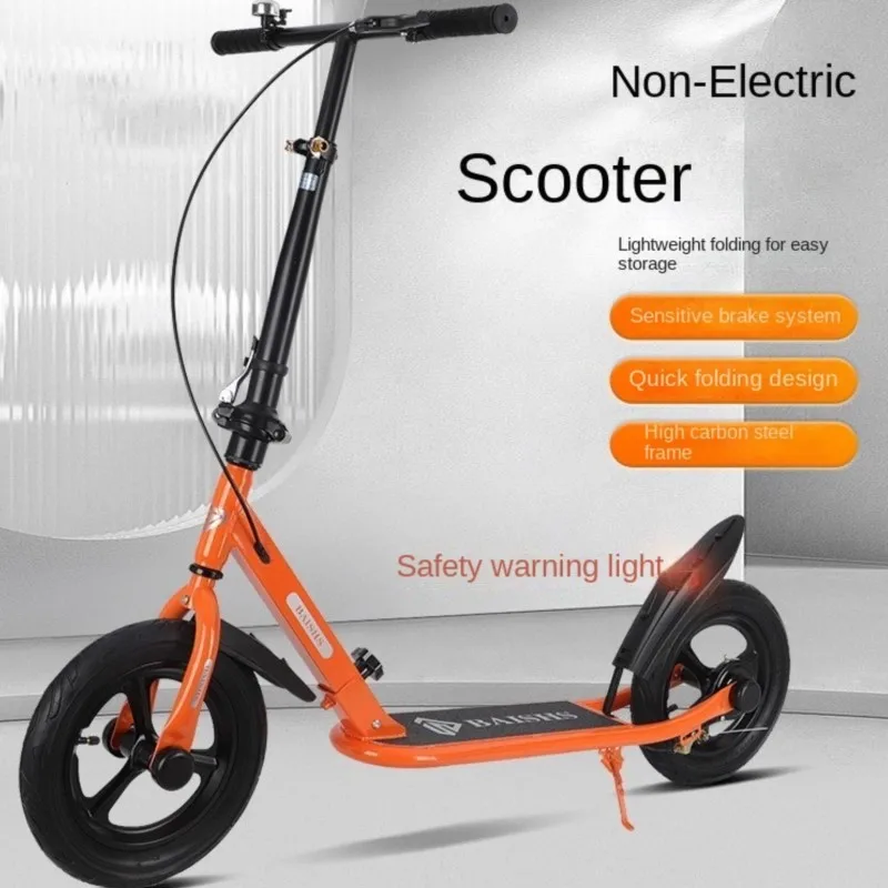 Folding Scooter Easy To Carry with Carbon Steel Frame and Highly Sensitive Brakes for Safe Riding