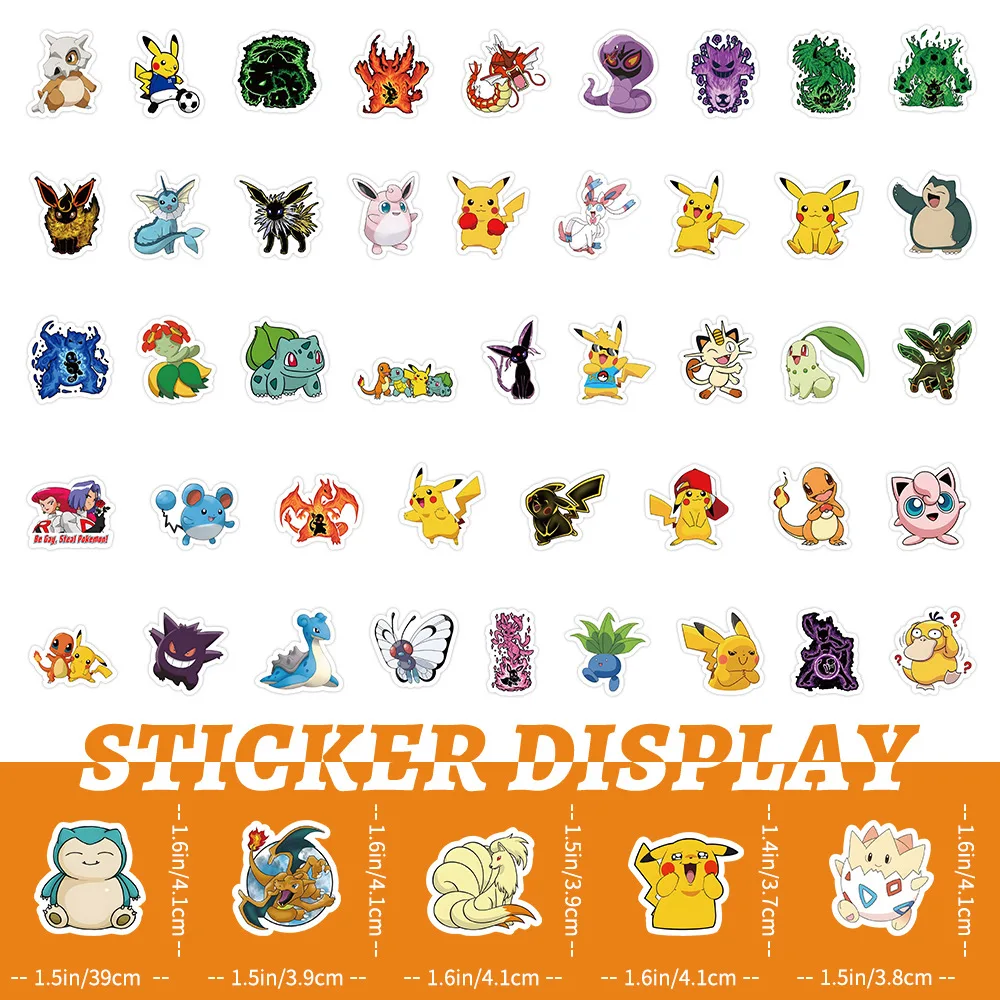Kawaii Pikachu Anime Pokemon Stickers