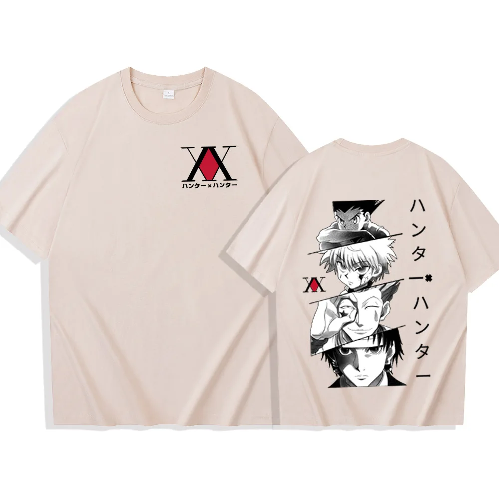 

Рубашка Hunter X Hunter с аниме, Повседневная футболка с круглым вырезом и коротким рукавом, в японском стиле, подарок для друга, унисекс