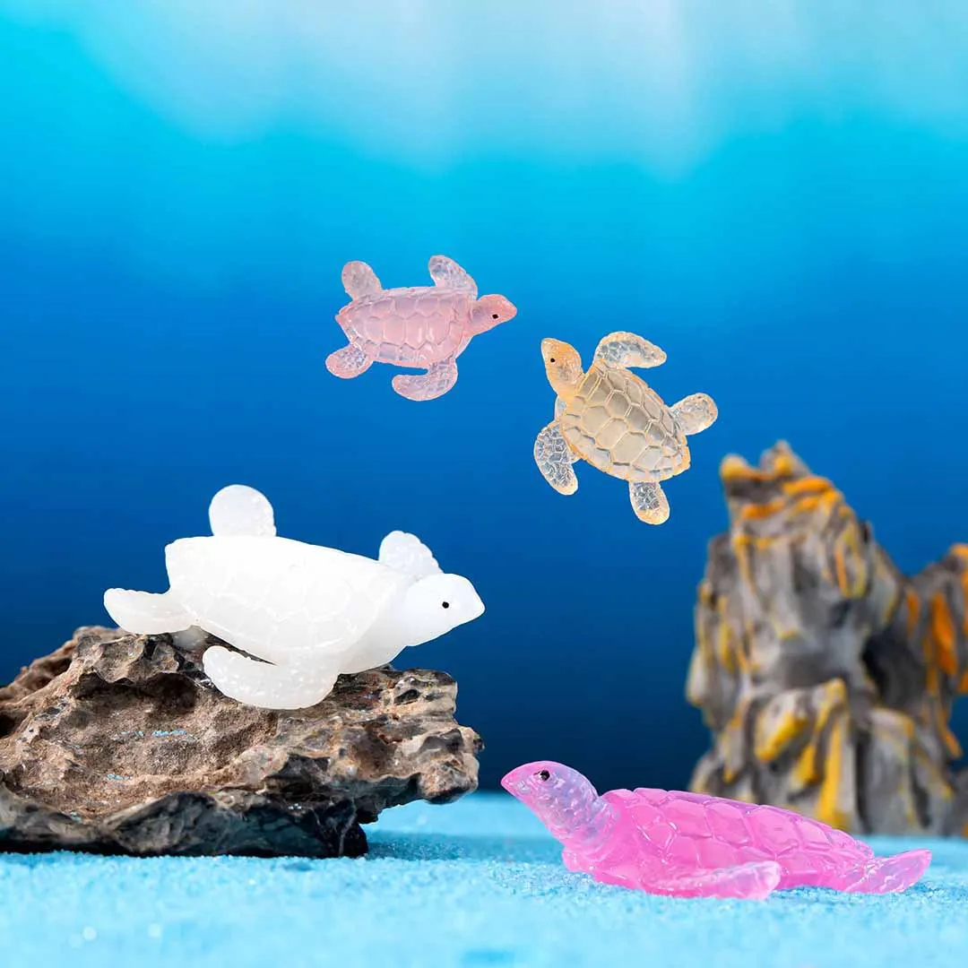 Micro Landscape Ornaments Luminous Turtle Ornaments Fluorescent Fish Tank Landscaping Resin Crafts Desktop