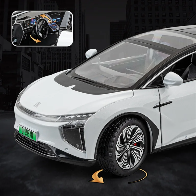 1:24 HiPhi X SUV Alloy New Energy Car Model Diecast Metal Electric Intelligence Vehicles Car Model Sound and Light Kids Toy Gift 3