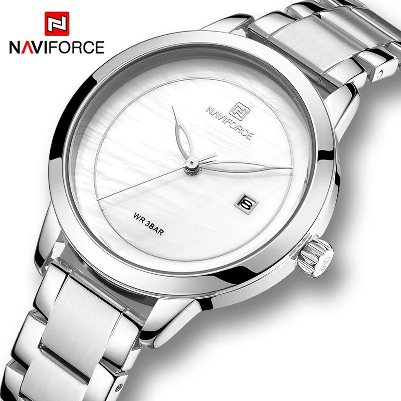 

NAVIFORCE Watch for Women Original Ladies Quartz Calendar Wristwatch Stainless Steel Waterproof Female Bracelet Relogio Feminino