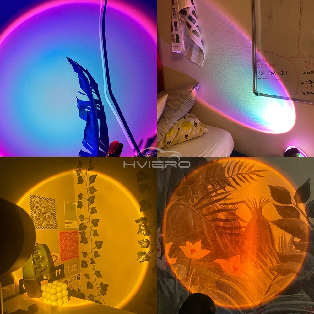 HTN - Proiettore Lampada Al Tramonto 16 A Colori Arcobaleno Proiezione