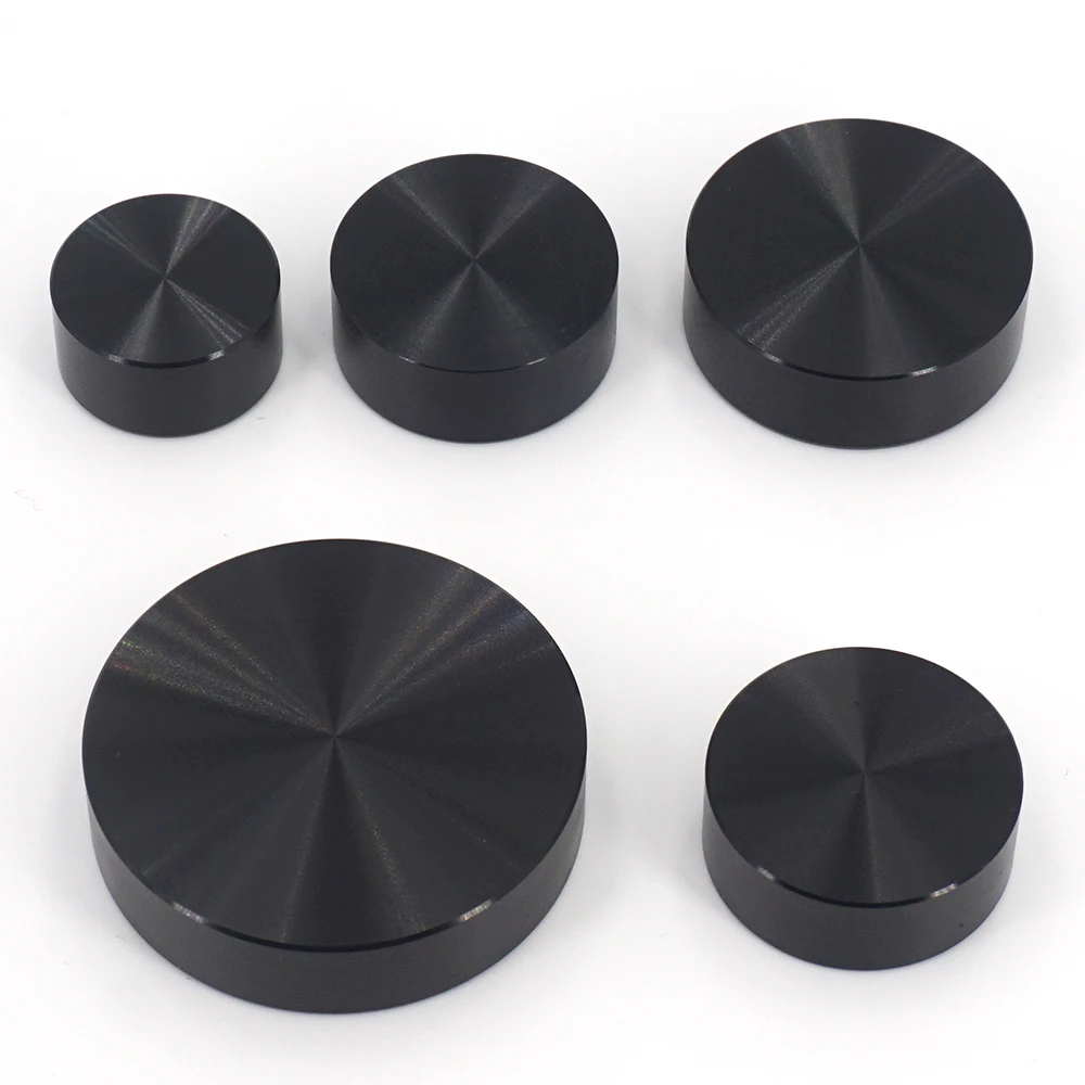 BlackAluminumGlassTableTopAdapterCircleMetalBlockDisc10mm