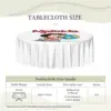Mafalda World And Her Puppy Round Tablecloths 60 Inches Quino Comic Cartoon Table Cover for Kitchen Table Cloth 6