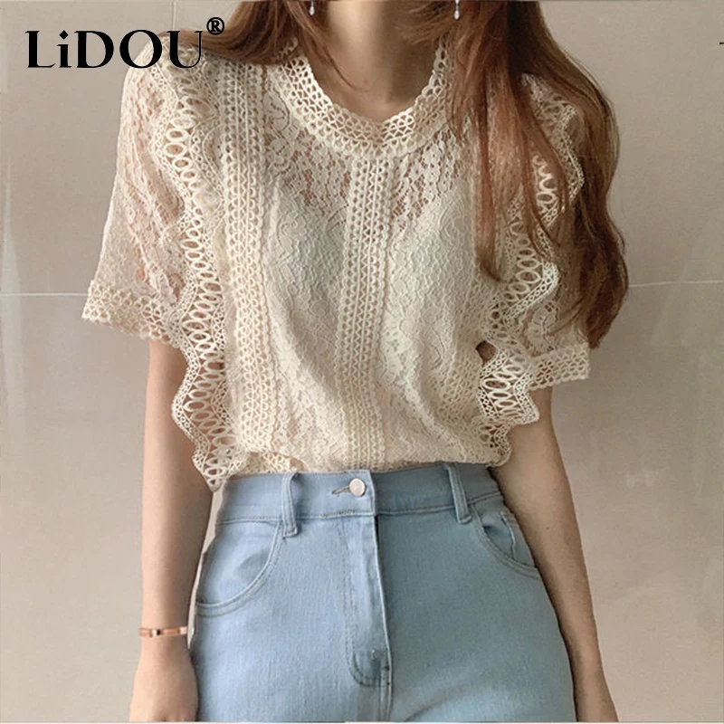 2023 Aesthetic Summer Sweet Short Sleeve Blouses Women Clohing Korean Fashion Vintage Elegant Grace Shirts Solid Color Chic Tops складной велосипед foldx foldx grace 24 год 2023 белый