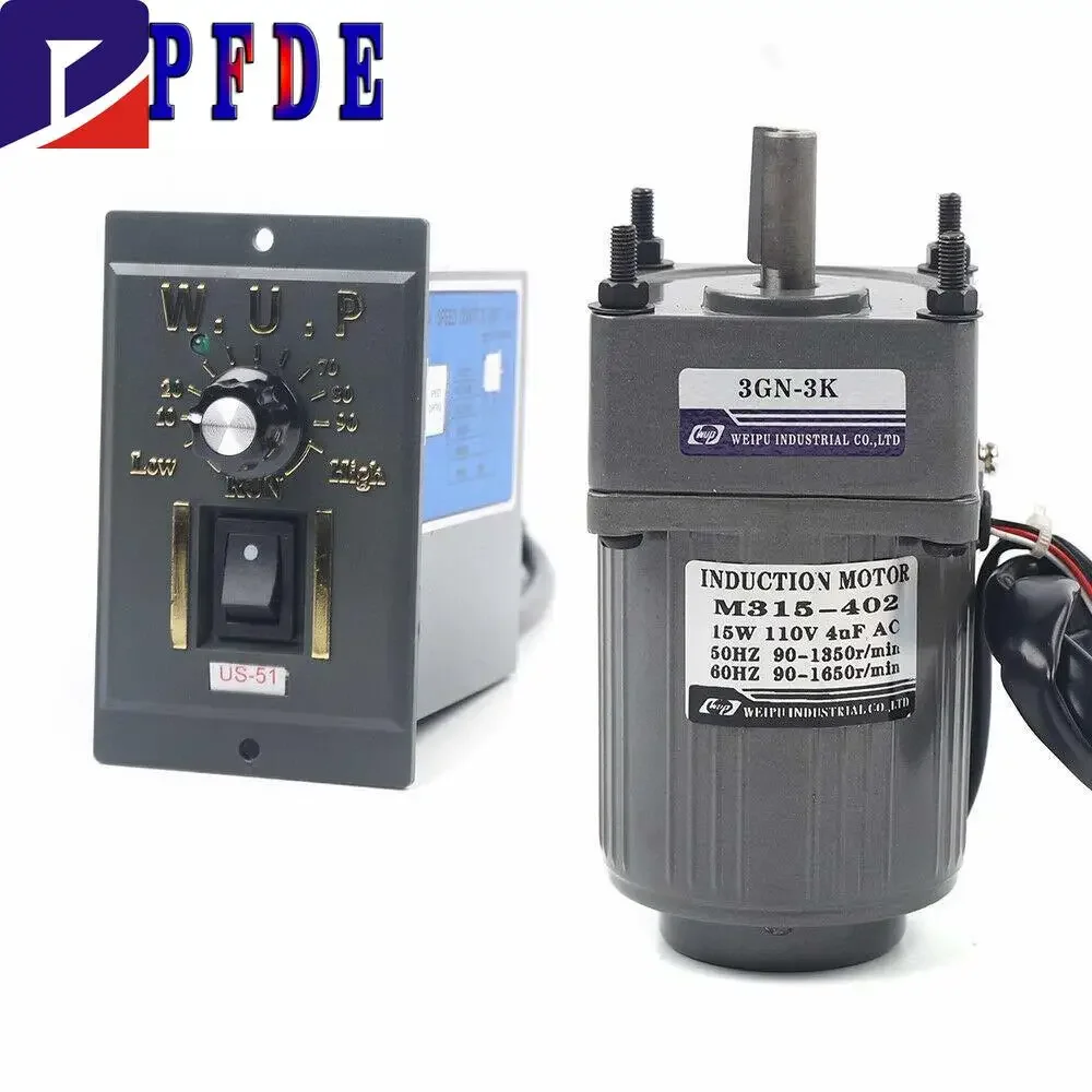 220V-110V-15W-AC-Gear-Motor-CW-CCW-Single-Phase-Gear-Motor-0-450-RPM ...