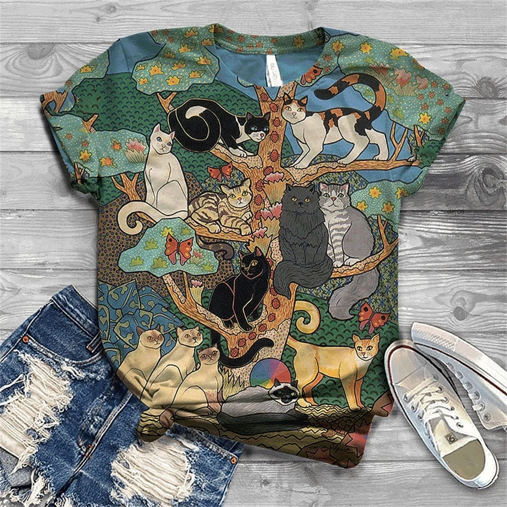 

Women's T-Shirts Cartoon Characters 3d Print Rose T-Shirt Harajuku Casual Short Sleeve Top Tee O Neck Oversized Female Clothing