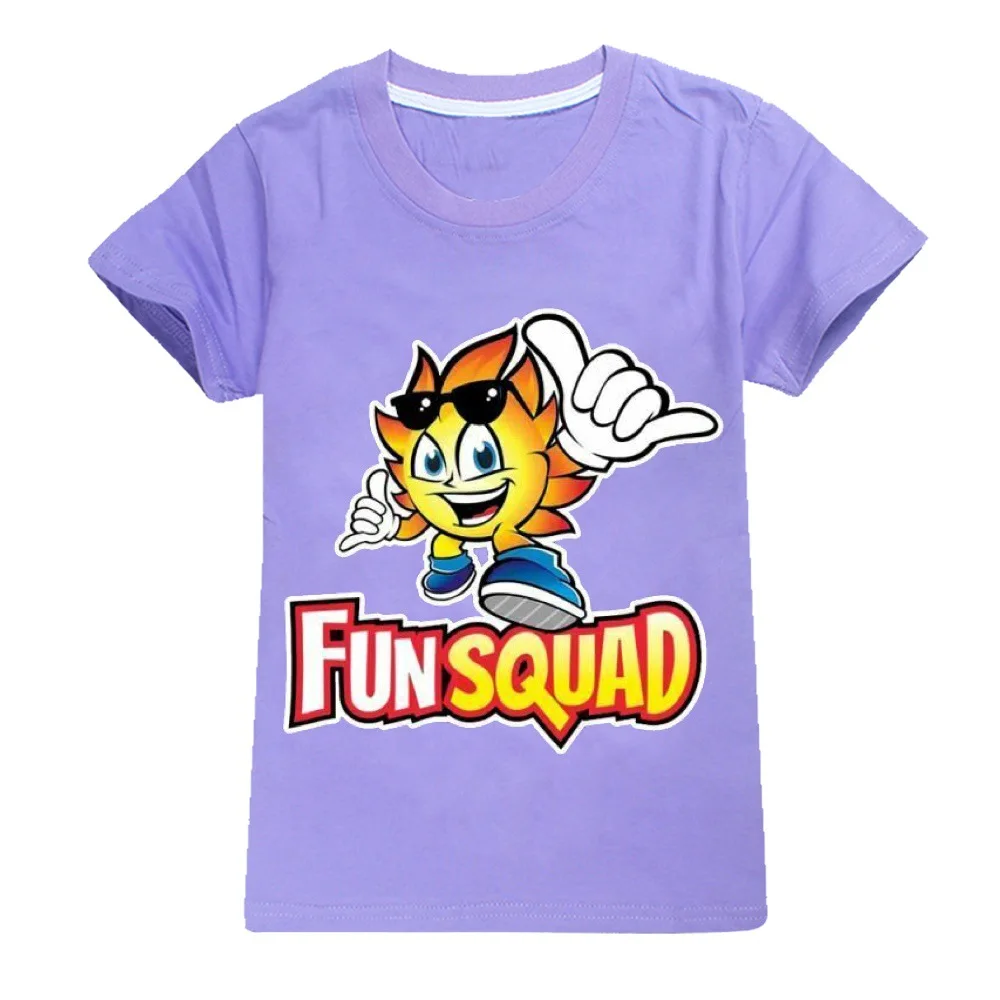 New Boys Summer Clothes Kids Cosplay Fun Squad Gaming T-shirt Pullover 100% Cotton Leisure Fashion Children Boys Girls Tees Tops 6