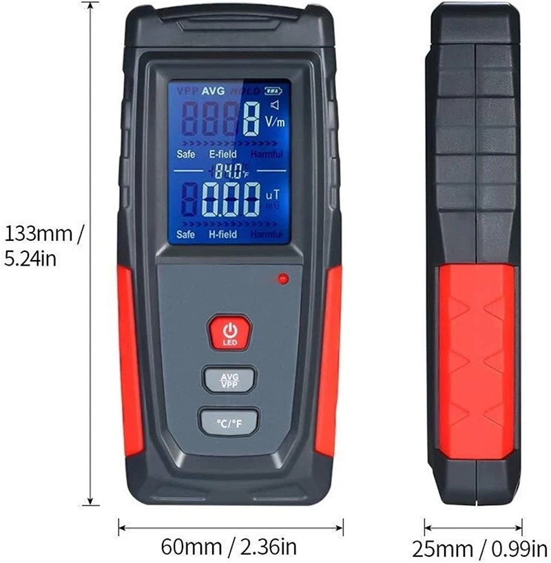 Portable EMF Tester Electromagnetic Field Radiation Detector Meter Tester Digital EMF Meter Dosimeter Tester Counter with Alarms images - 6