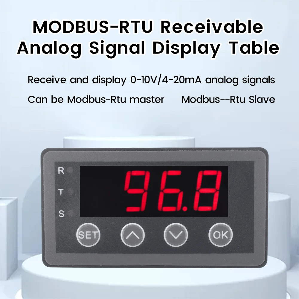 Misuratore di Display digitale 0-10V 0-20mA 2-10V 4-20mA ingresso segnale analogico 8-25V indicatore di processo misuratore di pannello relè fuori porta RS485