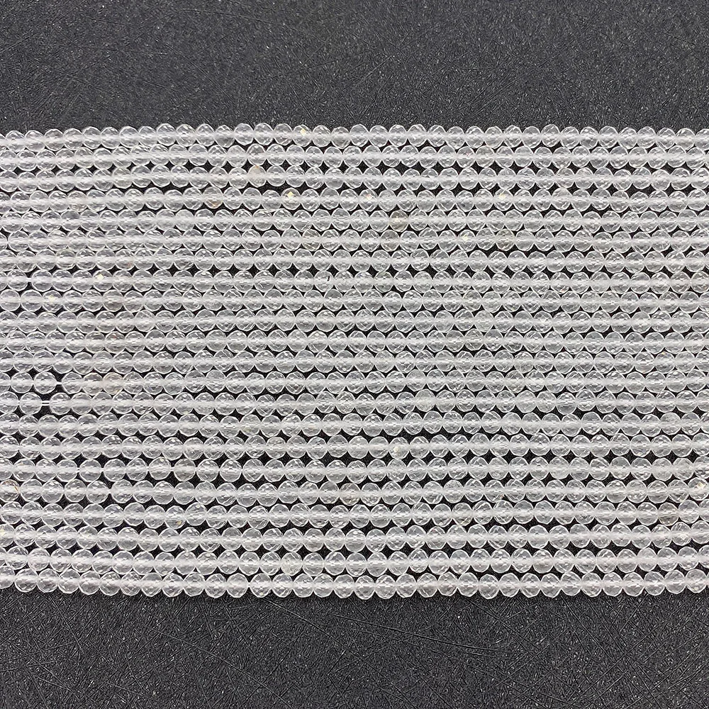 

Natural Stone Shiny White Crystal Round Faceted Spacer Beads For Delicate Ladies DIY Jewelry Fashion Jewelry Bracelet Necklace