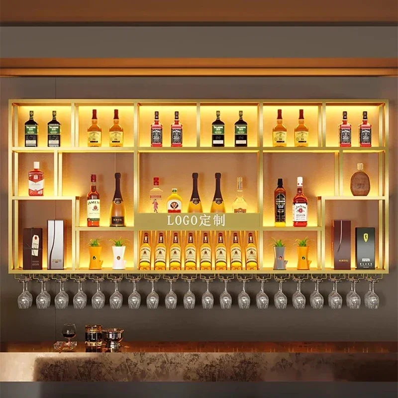 Drink Bottle Corner Wine Rack Wall Mounted Bar Cabinet Holder