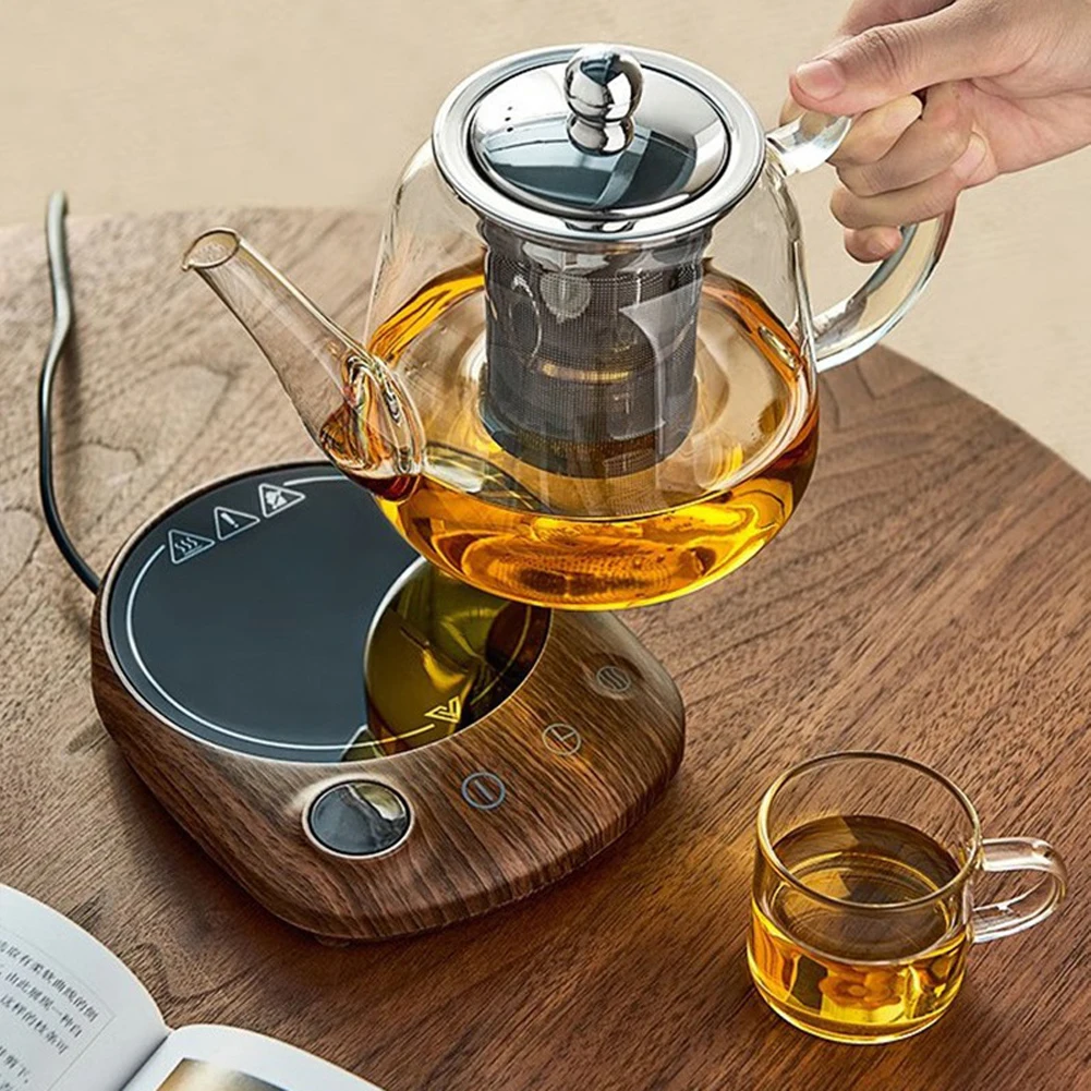 Electric Beverage Heating Plate 200W Smart Milk Tea Coffee Cup Mug Warmer for Desk 5 Temperatures with Timer Automatic Shut Off 4