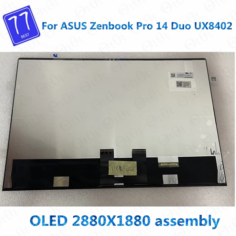 Per Asus Zenbook Pro 14 Duo Oled Muslimatexmuslimb Ux8402 Za Schermo Lcd Display Panel Glass Oled 2880 X1880 Assembly