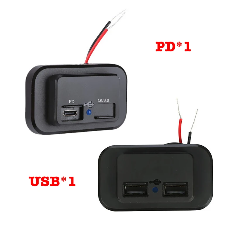 

PD Type C Dual USB Ports Quick Charge Car Bus Charger Socket Adapter 12V/24V USB Power Panel For Marine Camper Truck Boat Car RV