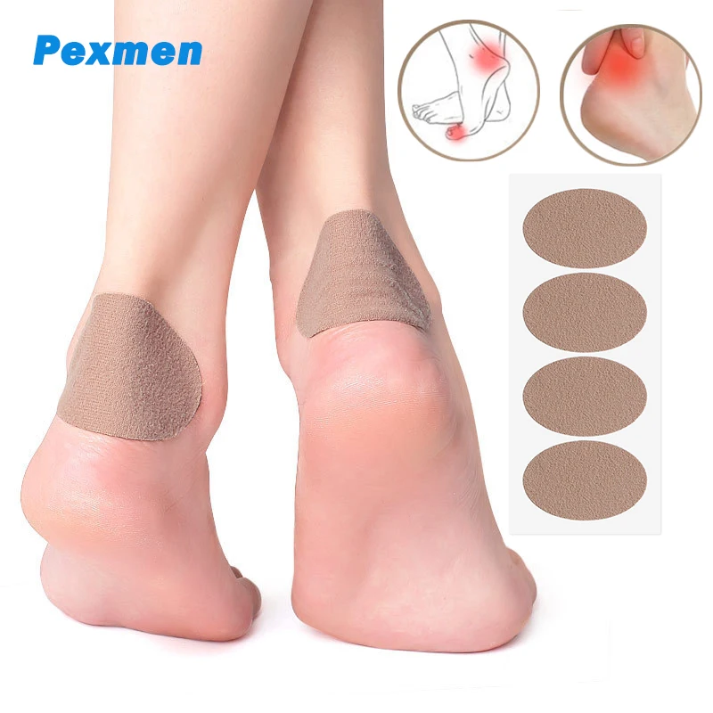 Pexmen 4Pcs Foot Protector Pads Bunion Cushion for Reduce Rubbing Callus Chafing Friction Self-Adhesive Heel Protection Stickers