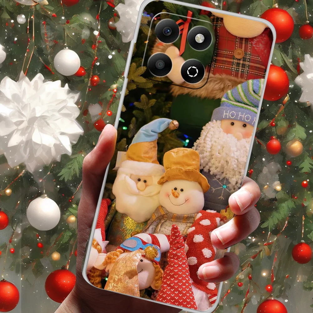 Festive Clear Silicone Phone Case - Soft TPU Christmas Design