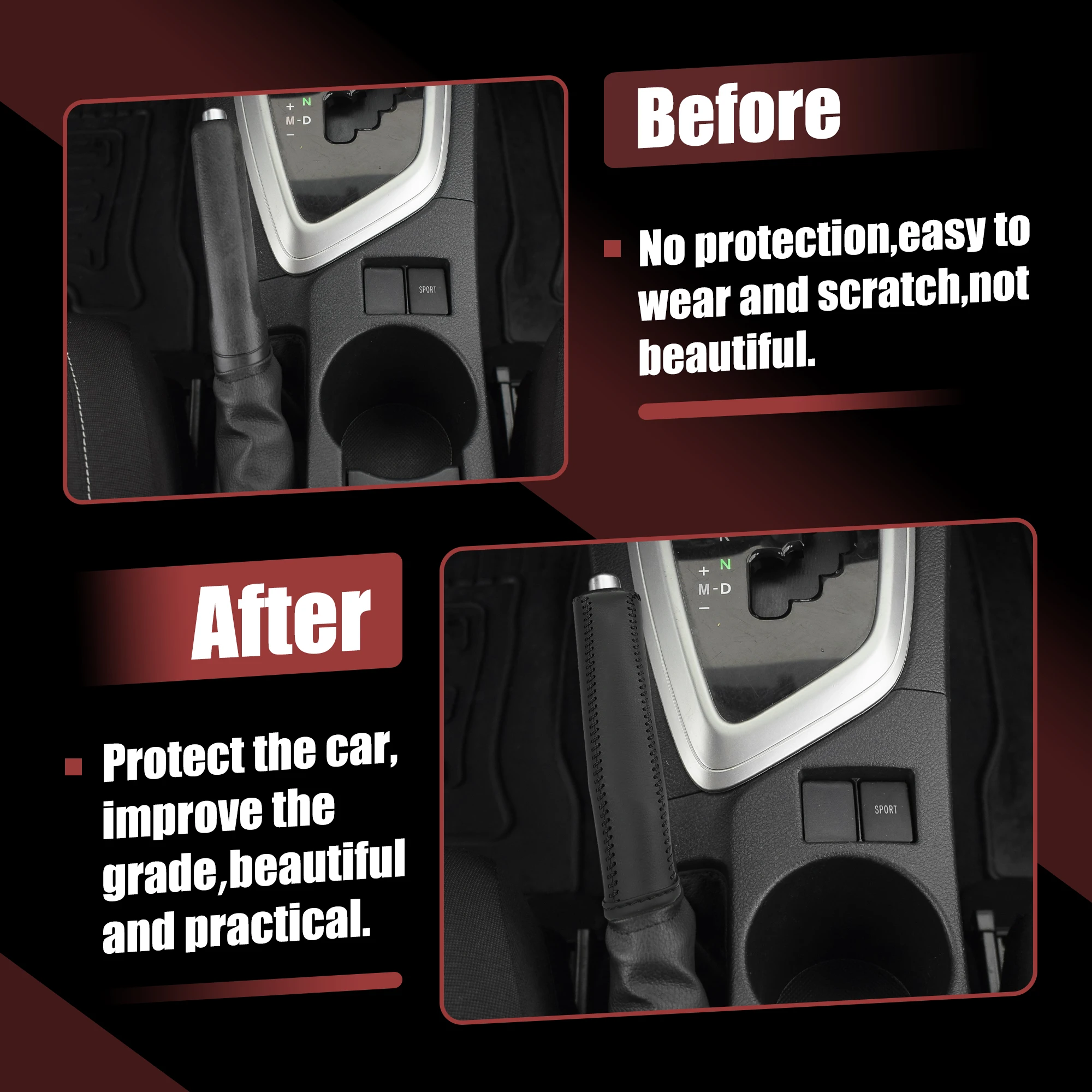 Car Handbrake Cover Protector for Toyota Corolla RAV4 2014 2015 Handle Sleeve Car Interior Accessories hand brake cover car interior accessories