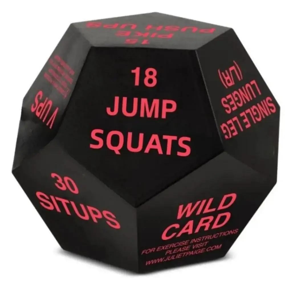 12 Sided Fitness Action Choice Dice Lightweight Soft Foam Exercise Toy Funny Interactive Bodyweight Training Dice Gym Workouts