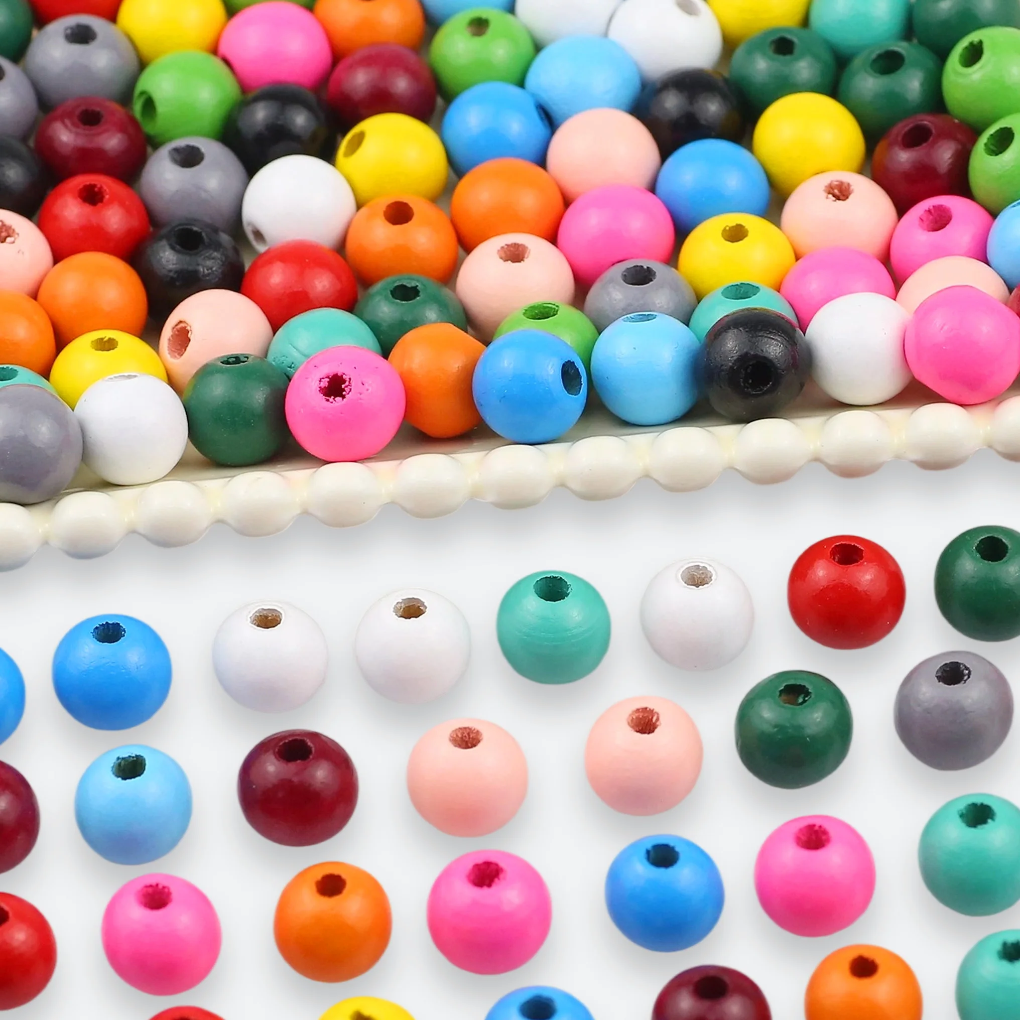 Vibrant Round Wooden Spacer Beads for DIY Jewelry and Accessories
