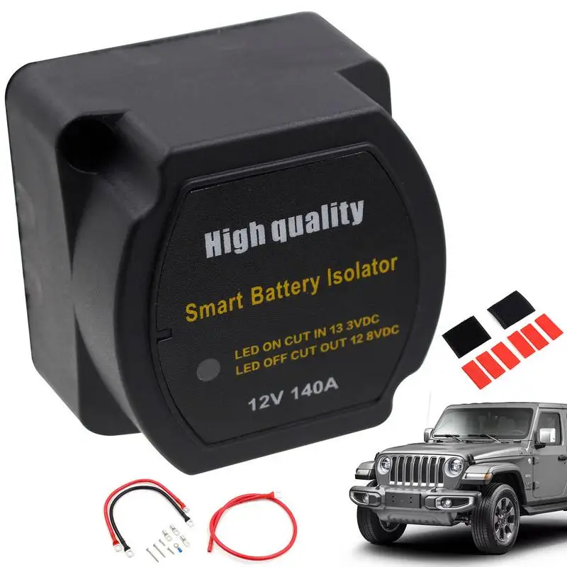 

Dual Battery Isolator Kit 12 Volt 140 Amp Voltage Sensitive Relay & Wiring Kit Kit VSR Automatic Charging Relay Help Avoid Dead