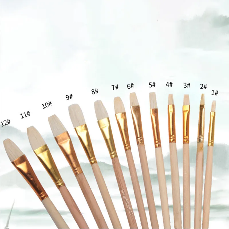 Lot De 12 Pinceaux En Laine Pour Peinture à L'aquarelle