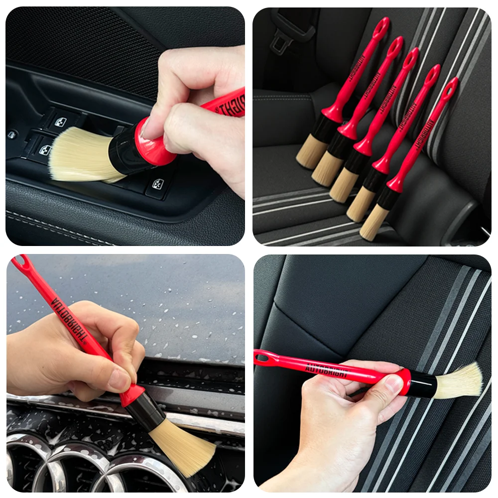 Car Wash Brush Set 5pcs Cleaning Air-conditioning outlet Super Soft Bristle Interior Detail Tools