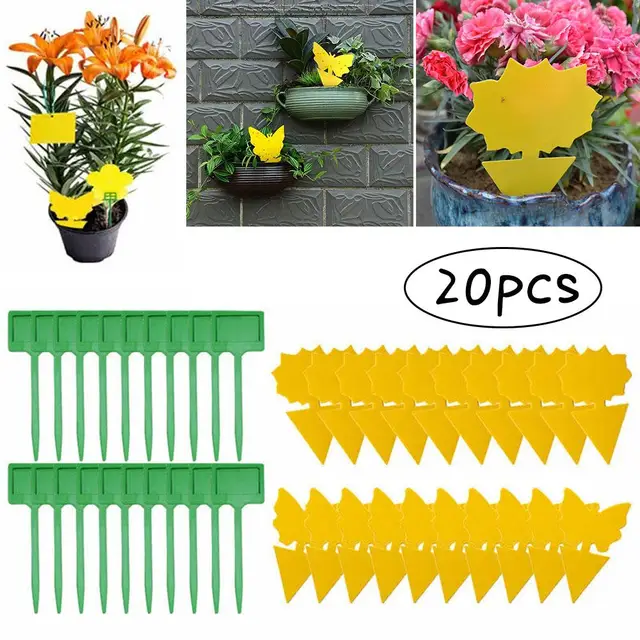 20Db Ragacsos Csapdák Otthoni Üvegházhatású Ragadós Tábla Többszörös Repülő Rovarok Fogás Vezérlő Matrica Pot Rovar Kártevőirtó Ragasztó - Image 3