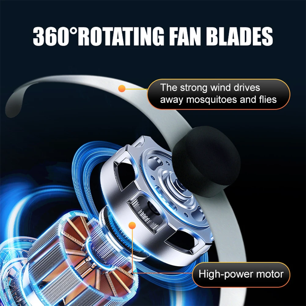 Portable Mosquito Repellent Fan with LED Light for Outdoor Use