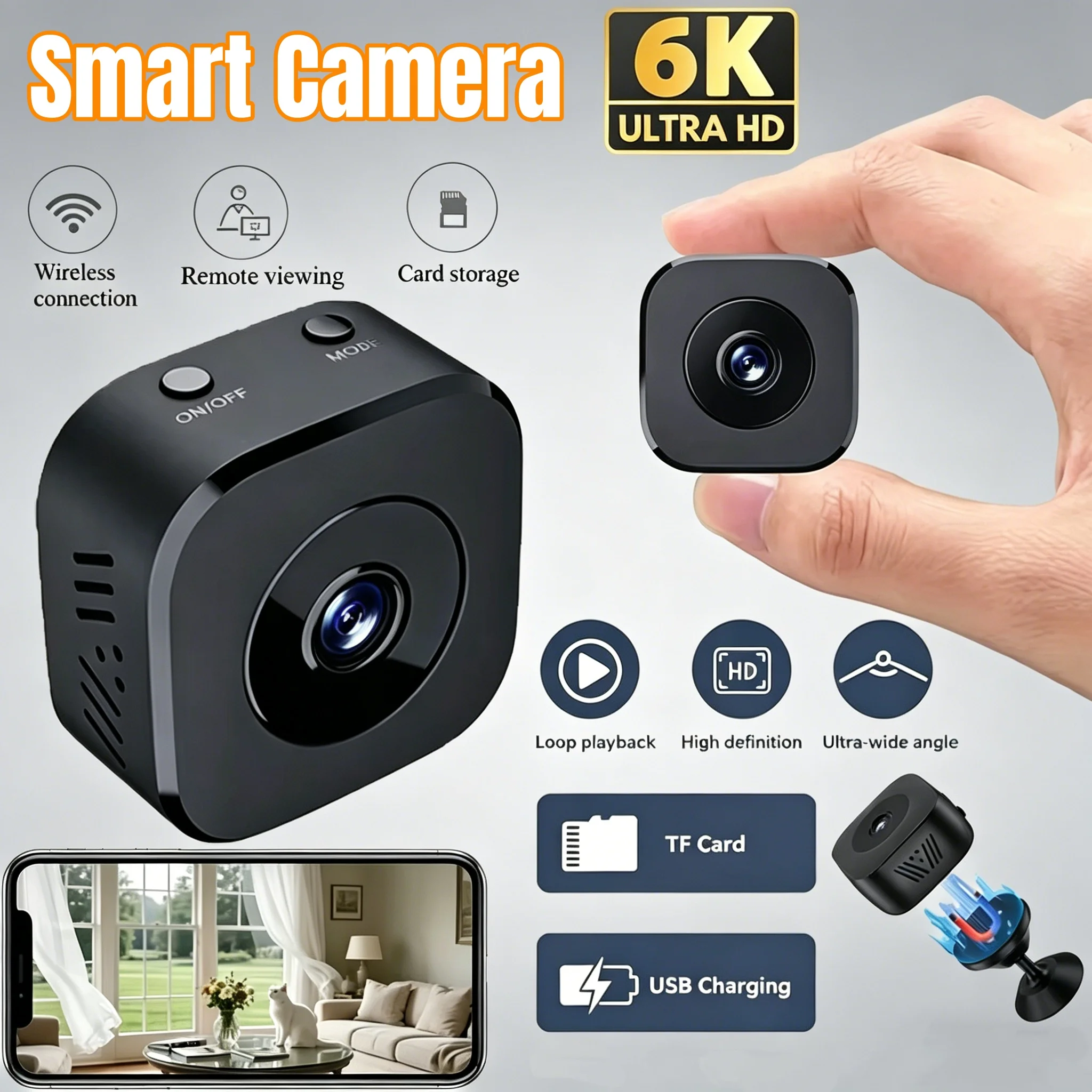 4K Full HD Mini Security Camera Pro WiFi Surveillance With 2 Way Audio Motion Detection Infrared Night Vision Security Camera 2