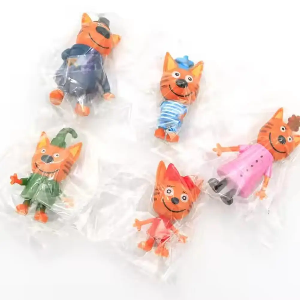 Russian Three Little Kittens Action Figure Set - Cartoon Anime Happy Cats Collectible Toys for Home Decor and Child Gifts